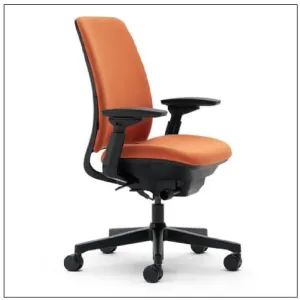 Steelcase Amia(R Work Chair, Color = Orange; Base = Polished Aluminum