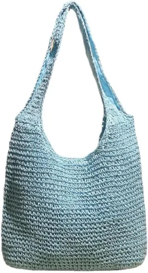 Straw Hobo Bags for Women Vintage Handbag Tote Bag Boho Crochet Beach Bag Trendy 2025 Handwoven Shoulder Bags Purse