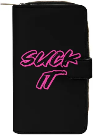 Suck It Fashion Long Wallet for Men Women Coin Pouch Credit Card Holder Purses & ID Window