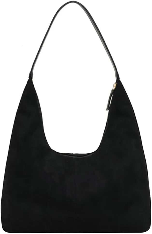 Suede Tote Bag for Women Shoulder Bag Retro Handbags Soft Satchel Stylish Large Two-piece Purse Work Travel
