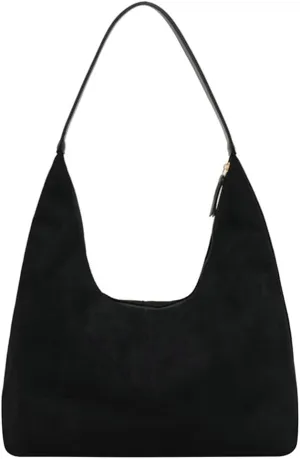 Suede Tote Bag for Women Shoulder Bag Retro Handbags Soft Satchel Stylish Large Two-piece Purse Work Travel