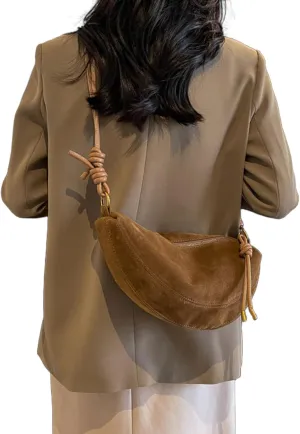 Suede Tote Bag for Women,Womens Purse Slouchy Hobo Handbag,Suede Shoulder Bag Fall Purses Work Handbag