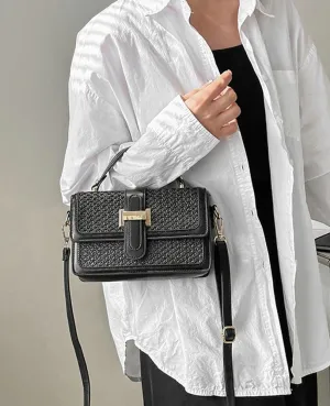 Summer Straw Handbags for Women Straw Crossbody Bag PU Leather Tote Bag Summer Straw Hobo Bag Shoulder Clutch Bag