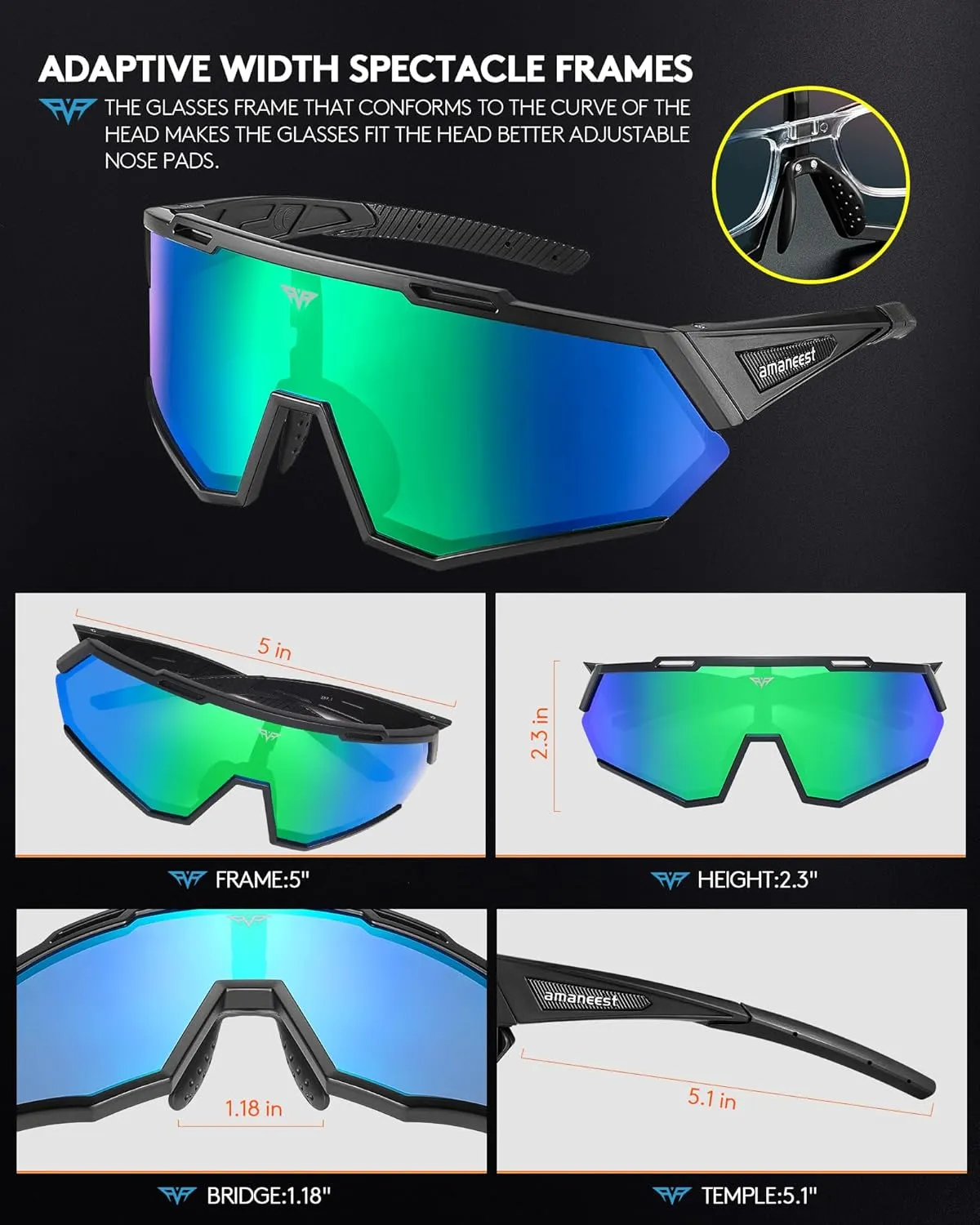 Sunglasses UV Protection Cycling Sunglasses for Men and Women,Impact Resistance Z87.1 for Construction