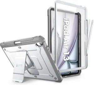 SUPCASE for iPad Air 13 Inch Case M3/M2 (2025/2024) with Pencil Holder (Unicorn Beetle Pro), [Built-in Screen Protector & Stand] [Military-Grade Protection] Rugged Cover for iPad Air 13 Inch, White