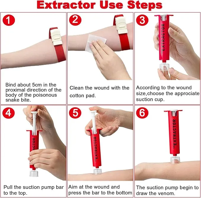 Survival Kit and First Aid Kit, Snake Bite Kit Venom Extractor Suction Pump Emergency First Aid Supplies Professional Survival Gear and Equipment for Hiking Camping Backpacking Outdoor Adventure