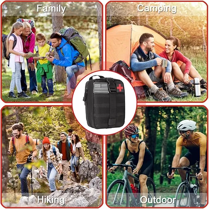 Survival Kit and First Aid Kit, Snake Bite Kit Venom Extractor Suction Pump Emergency First Aid Supplies Professional Survival Gear and Equipment for Hiking Camping Backpacking Outdoor Adventure