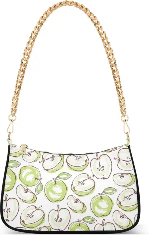 susiyo Shoulder Bag for Women Green Apple Small Shoulder Purse Bags Cute Hobo Tote Handbag Mini Clutch Purse