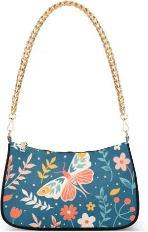 susiyo Shoulder Bag for Women Mystery Butterfly Herbs Small Shoulder Purse Bags Cute Hobo Tote Handbag Mini Clutch Purse