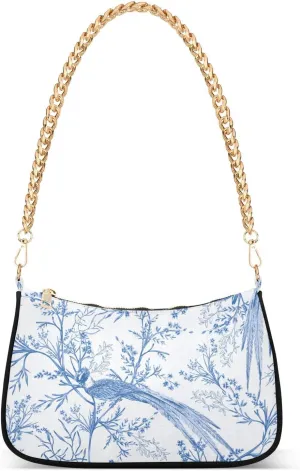 susiyo Shoulder Bag for Women Oriental Garden Bird Small Shoulder Purse Bags Cute Hobo Tote Handbag Mini Clutch Purse