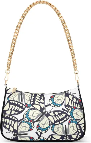 susiyo Shoulder Bag for Women Swallowtail Butterflies Small Shoulder Purse Bags Cute Hobo Tote Handbag Mini Clutch Purse