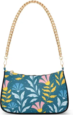 susiyo Shoulder Bag for Women Traditional Folk Floral Small Shoulder Purse Bags Cute Hobo Tote Handbag Mini Clutch Purse