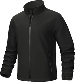 TACVASEN Men's Fleece Softshell Jackets Waterproof Winter Coats Warm Fleece Lined Tactical Jacket Windproof Zip Pockets