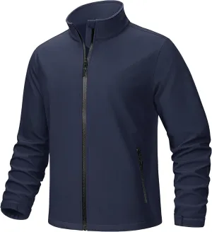 TACVASEN Men's Fleece Softshell Jackets Waterproof Winter Coats Warm Fleece Lined Tactical Jacket Windproof Zip Pockets