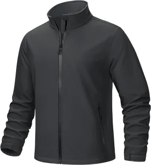 TACVASEN Men's Fleece Softshell Jackets Waterproof Winter Coats Warm Fleece Lined Tactical Jacket Windproof Zip Pockets