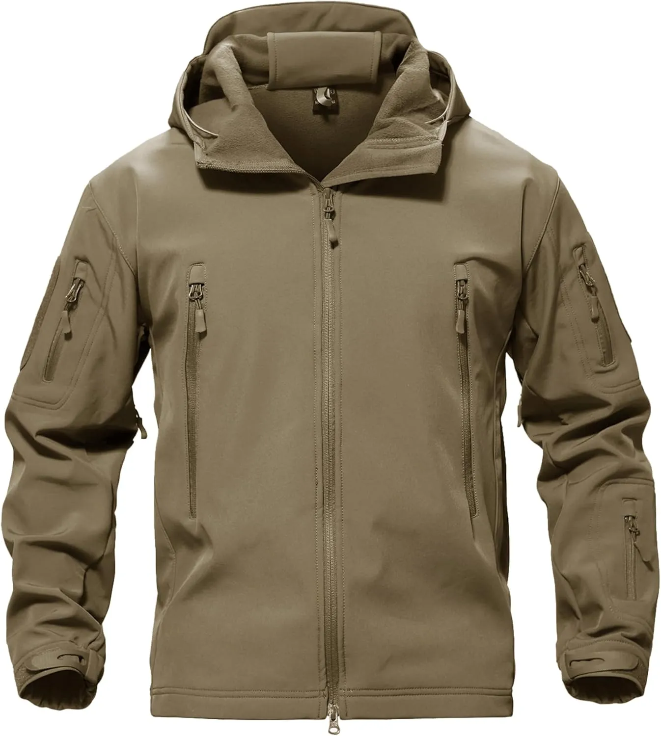 TACVASEN Men's Special Ops Military Tactical Rain Jackets Winter Warm Fleece Softshell Hooded Raincoat Snowboard