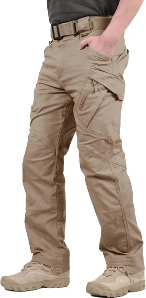 TACVASEN Men's Tactical Cargo Pants, Cotton 9 Pockets Work Pants, Stretch Hiking Pants, Lightweight Outdoor Workout Pant
