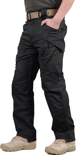 TACVASEN Men's Tactical Cargo Pants, Cotton 9 Pockets Work Pants, Stretch Hiking Pants, Lightweight Outdoor Workout Pant