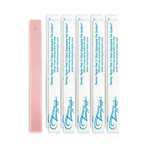 Tammy Taylor 100/180 Grit Nail Files for Natural Nails | Peel and Stick Disposable Zebra Nail File for Shaping Fingernails Toenails, Gel and Lacquer w/Professional Emery Boards for Nails | 25 Pack