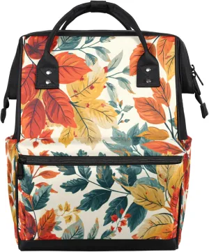 Tavisto Autumn Foliage Fantasy Double Shoulder Mommy Bag for Women, Polyester Large Capacity Diaper Backpack with Multi Pockets, Waterproof Adjustable Straps Diaper Bag for Moms Dads, 11''×7''×15.7''