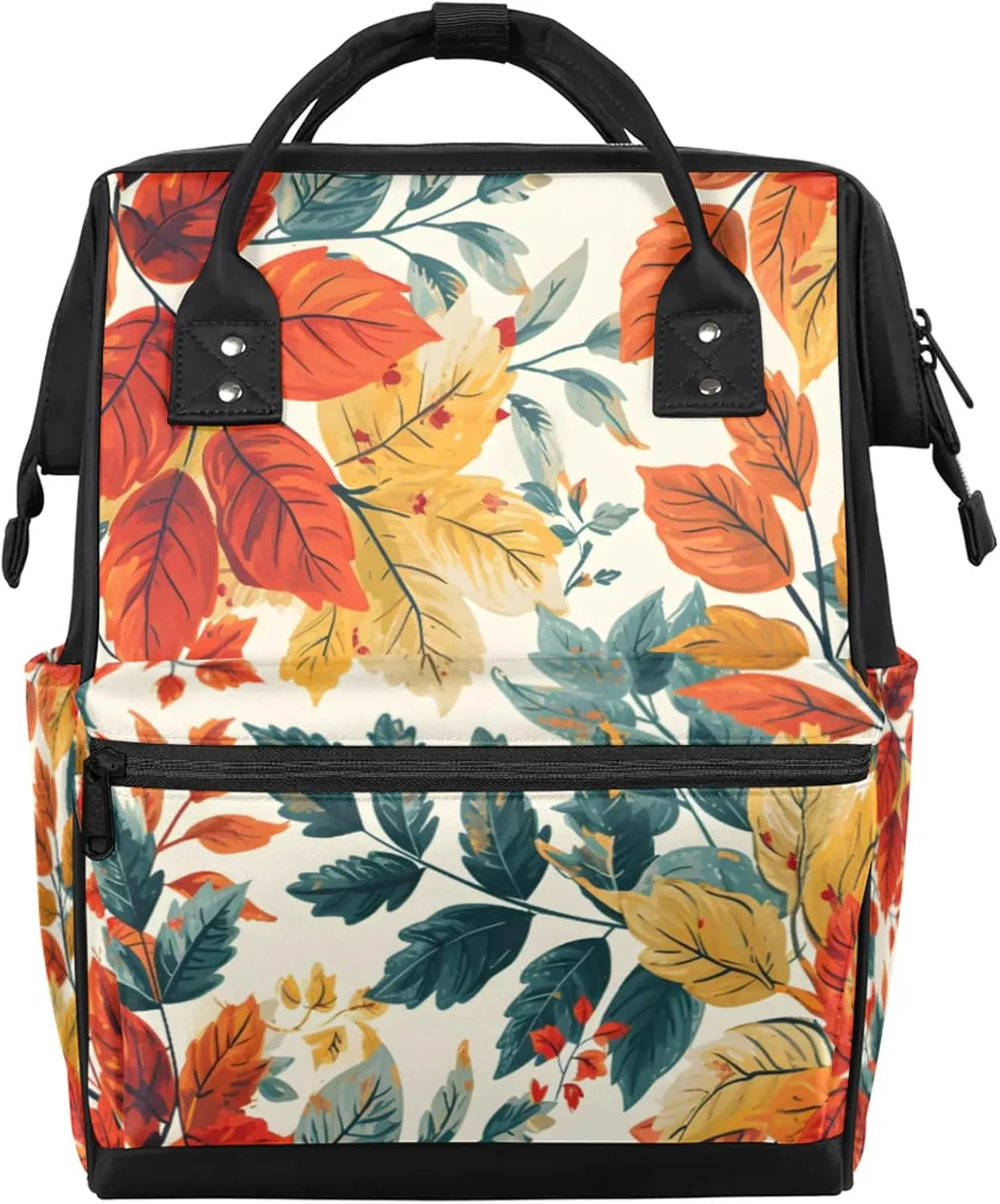 Tavisto Autumn Foliage Fantasy Double Shoulder Mommy Bag for Women, Polyester Large Capacity Diaper Backpack with Multi Pockets, Waterproof Adjustable Straps Diaper Bag for Moms Dads, 11''×7''×15.7''