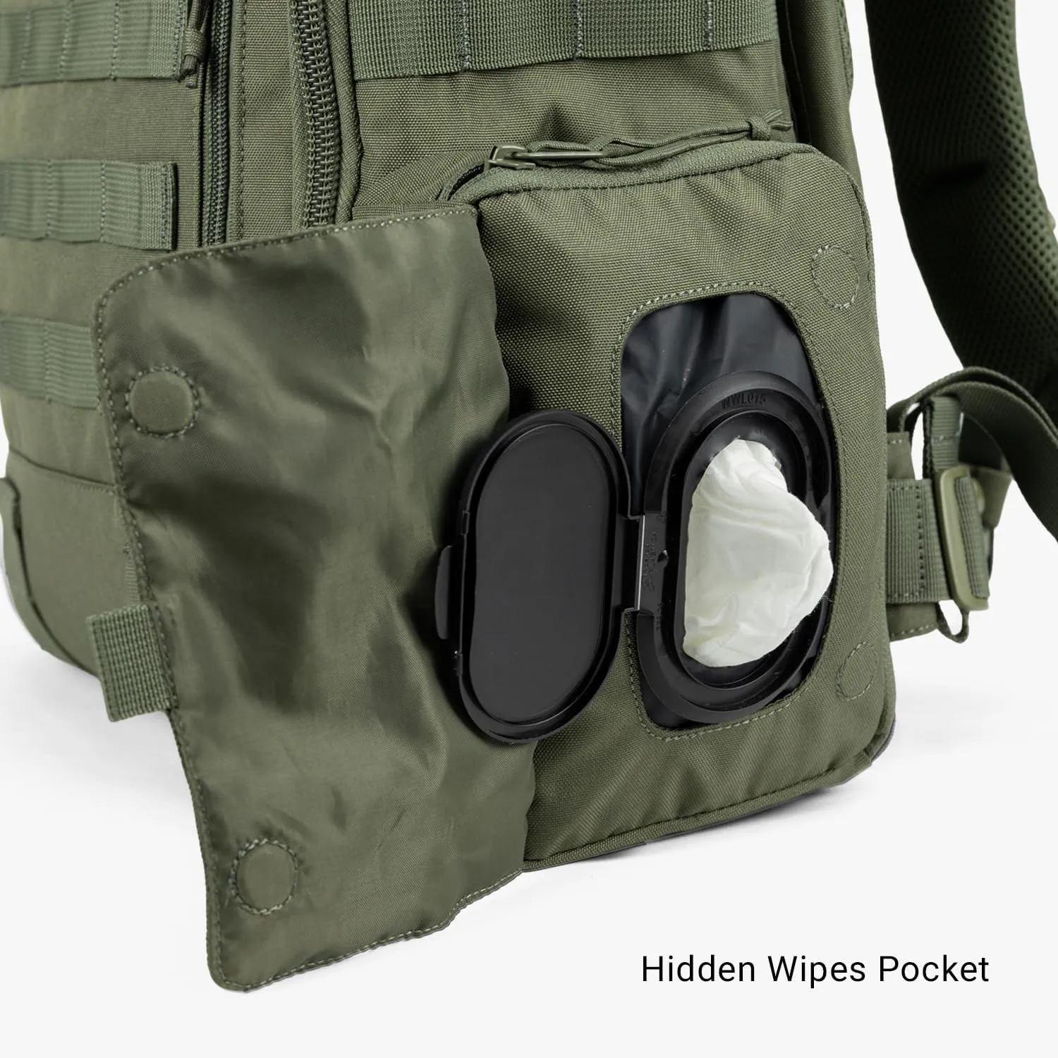 TBG - Mens Tactical Diaper Bag Backpack w/Built-in Changing Mat, Stroller Strap (Ranger Green 4th Gen)