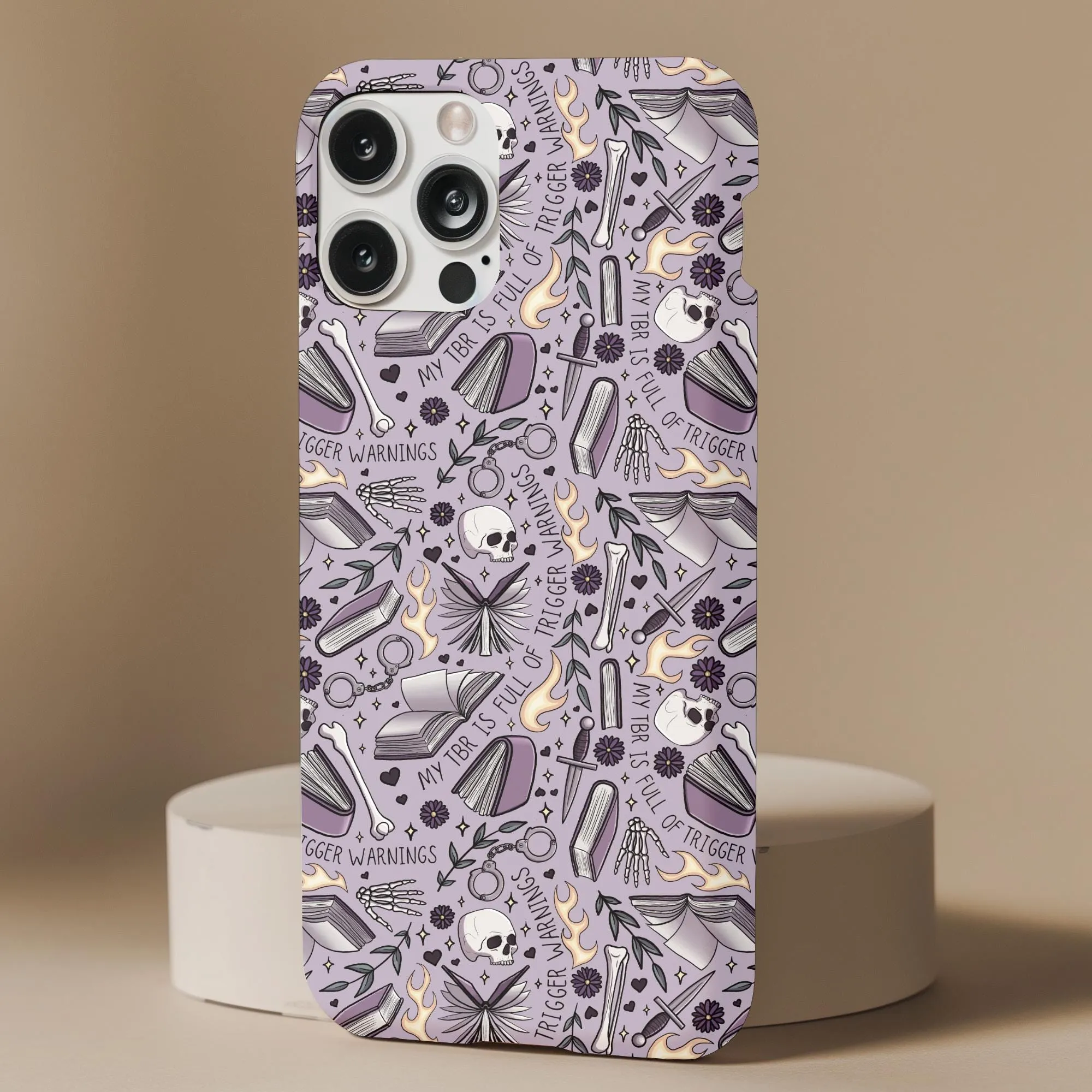 TBR Trigger Warning Bookish Phone Case