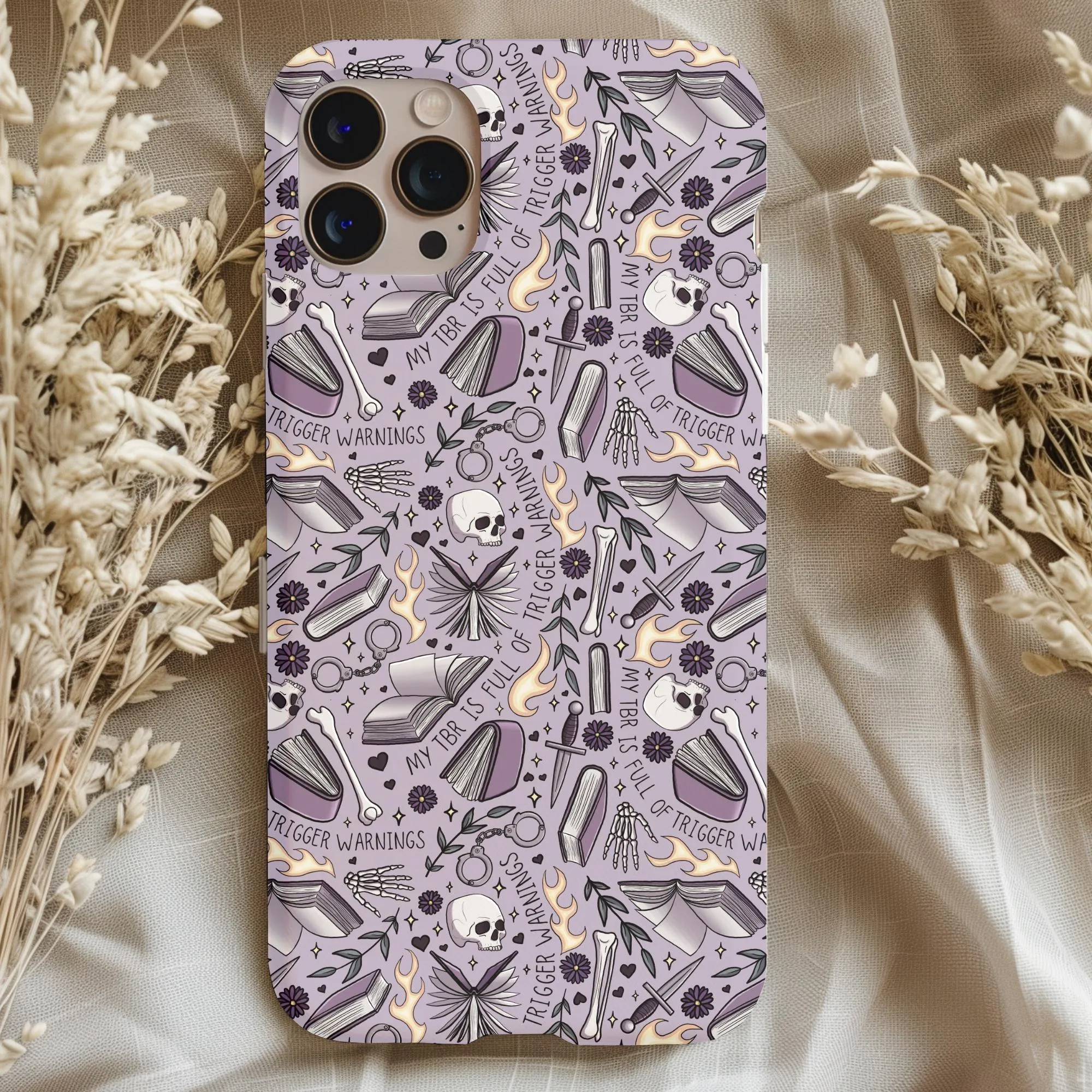TBR Trigger Warning Bookish Phone Case