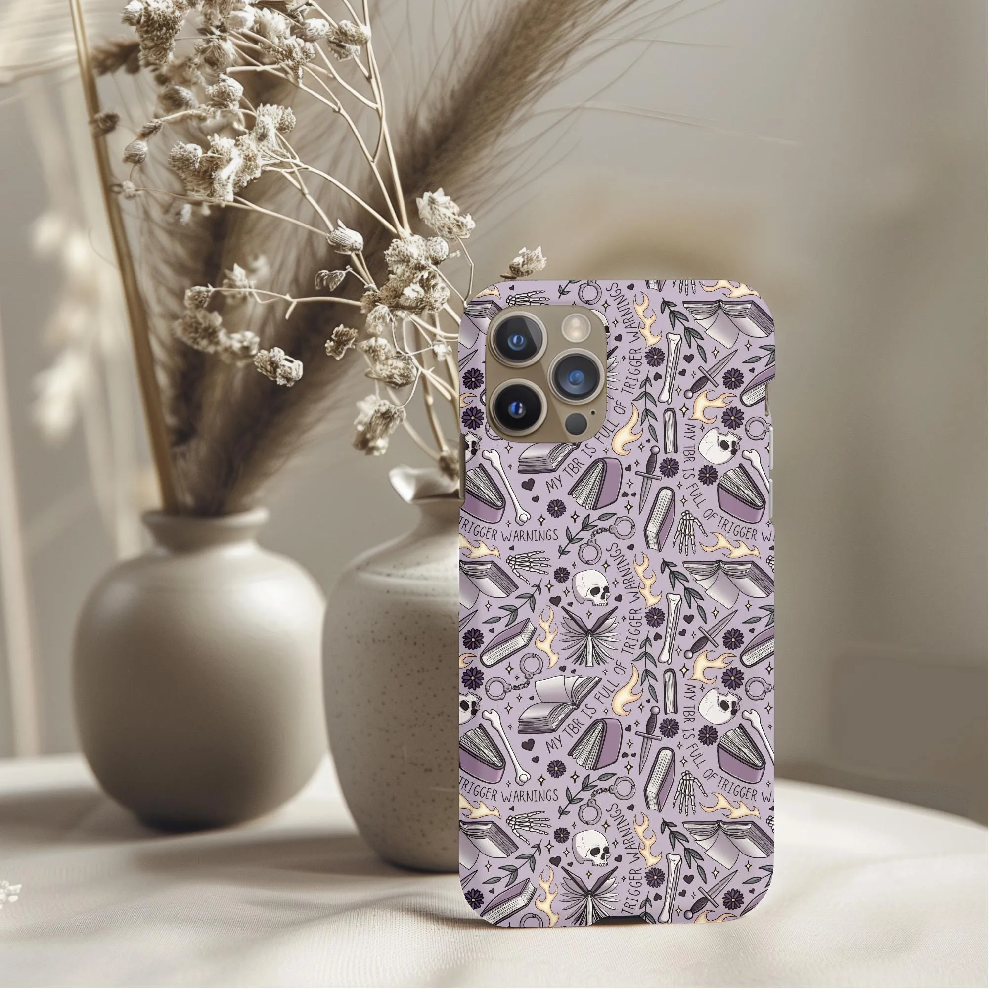 TBR Trigger Warning Bookish Phone Case