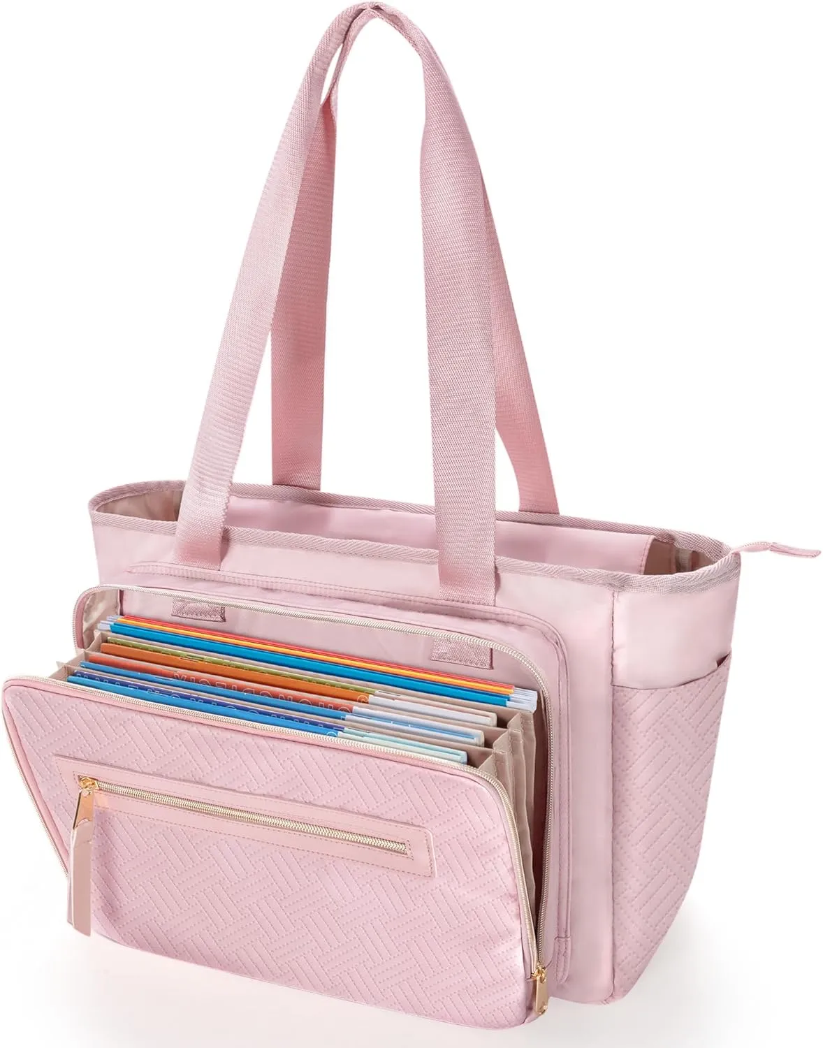 Teacher Tote Bag for Women, Teacher Work Bag 15.6 inch Laptop Bag with Accordion File Organizer