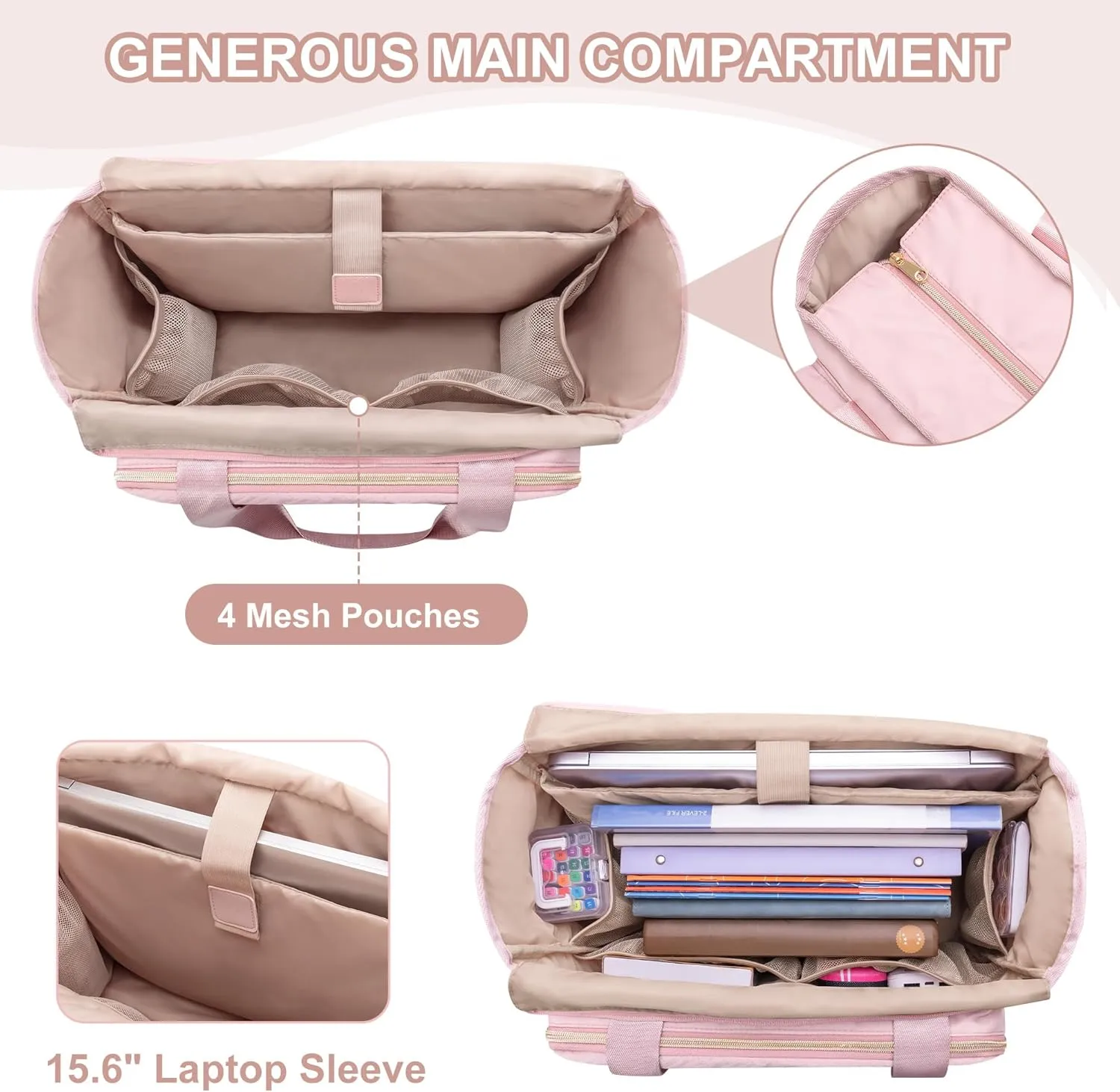 Teacher Tote Bag for Women, Teacher Work Bag 15.6 inch Laptop Bag with Accordion File Organizer