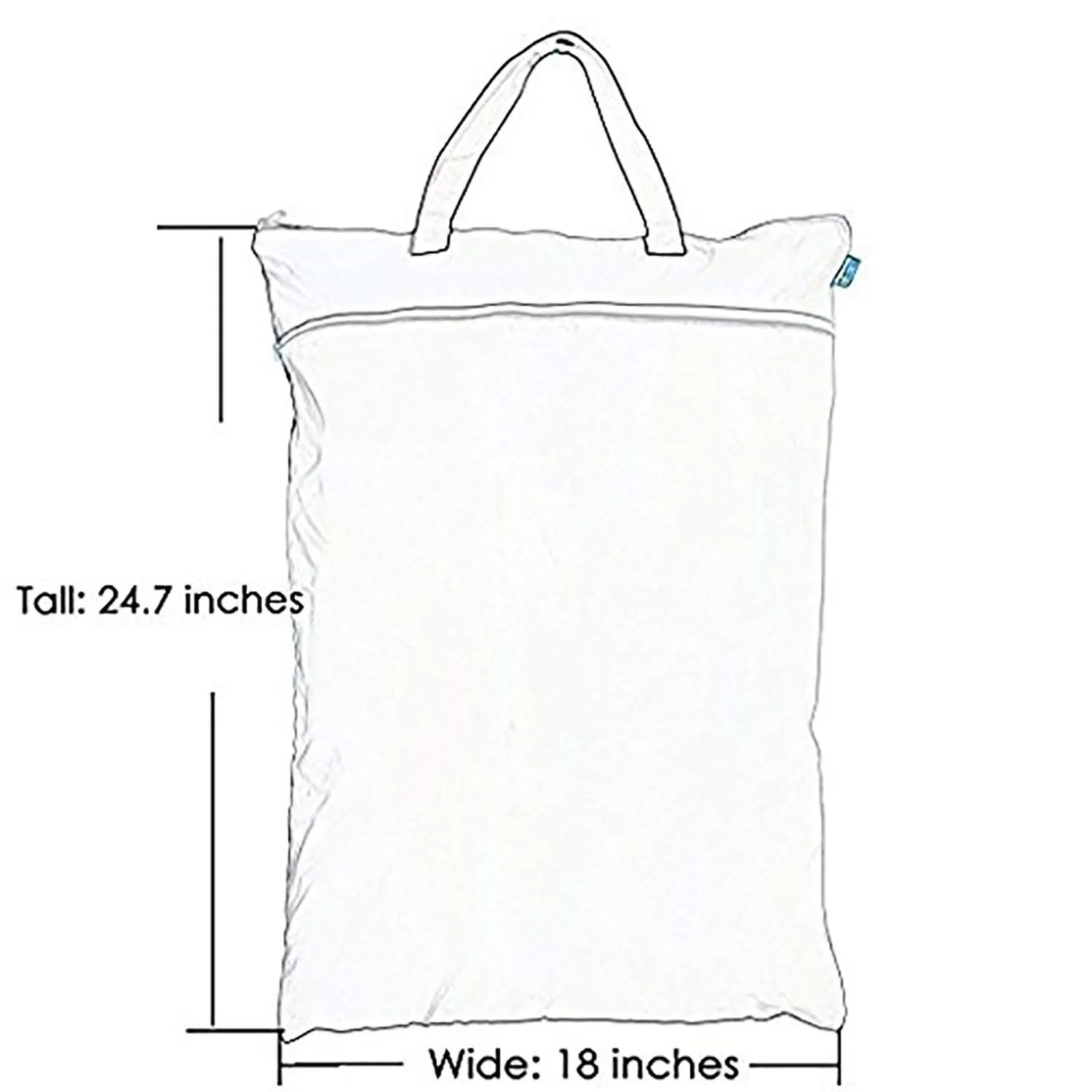 Teamoy Travel Hanging Wet Dry Bag(24.7 x 18 inches) for Cloth Diapers Organizer Tote Bag (L, Beige Chevron)