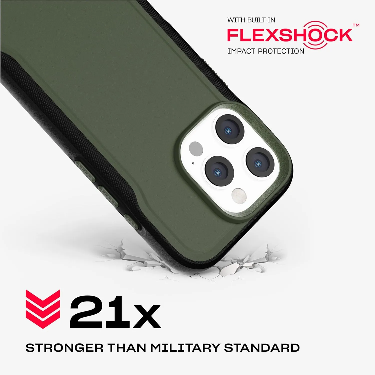 Tech21 EvoPro for iPhone 16 Pro Compatible with MagSafe - Impact Protection Case 21x Military Standard Tested - in Khaki/Black