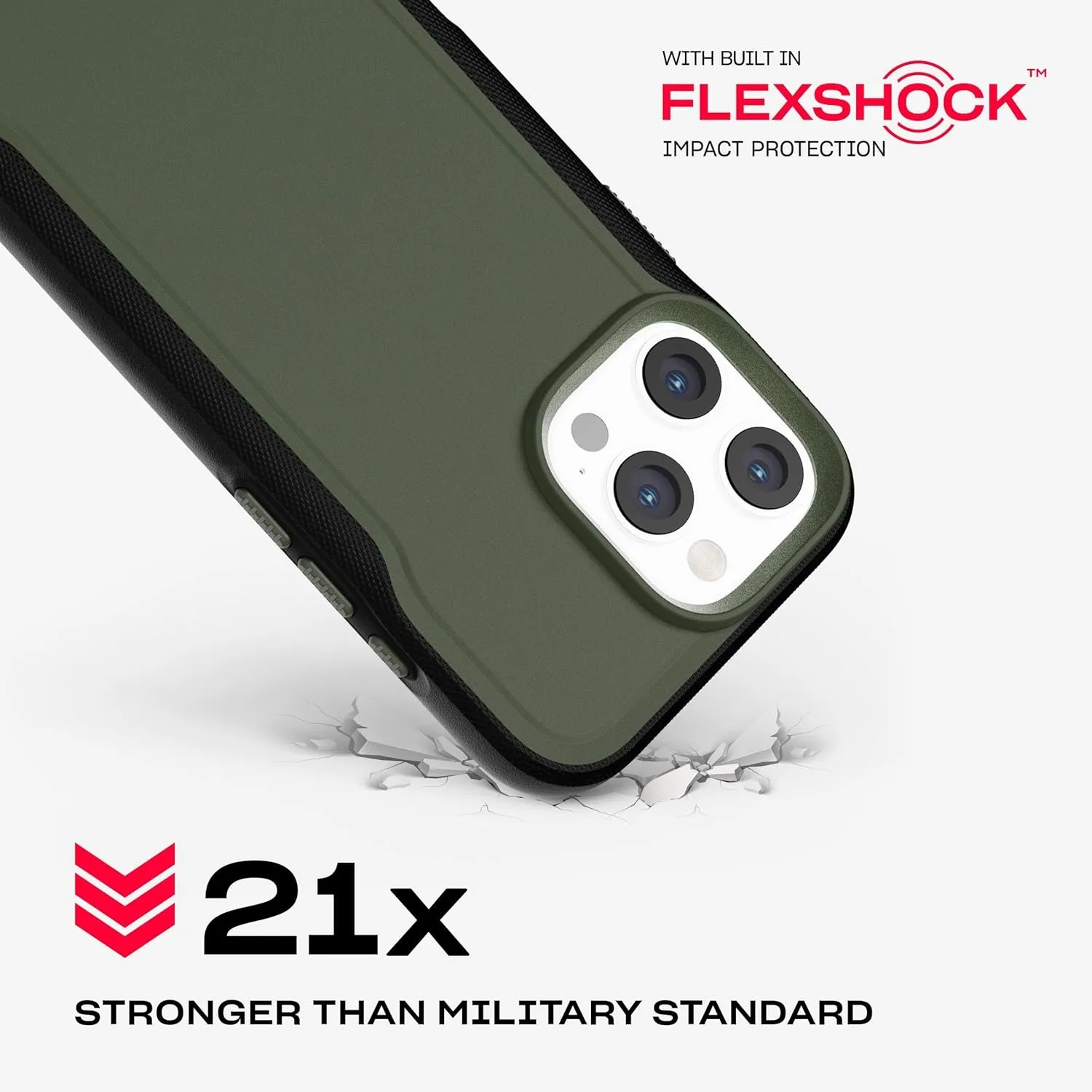 Tech21 EvoPro for iPhone 16 Pro Max Compatible with MagSafe - Impact Protection Case 21x Military Standard Tested - in Khaki/Black