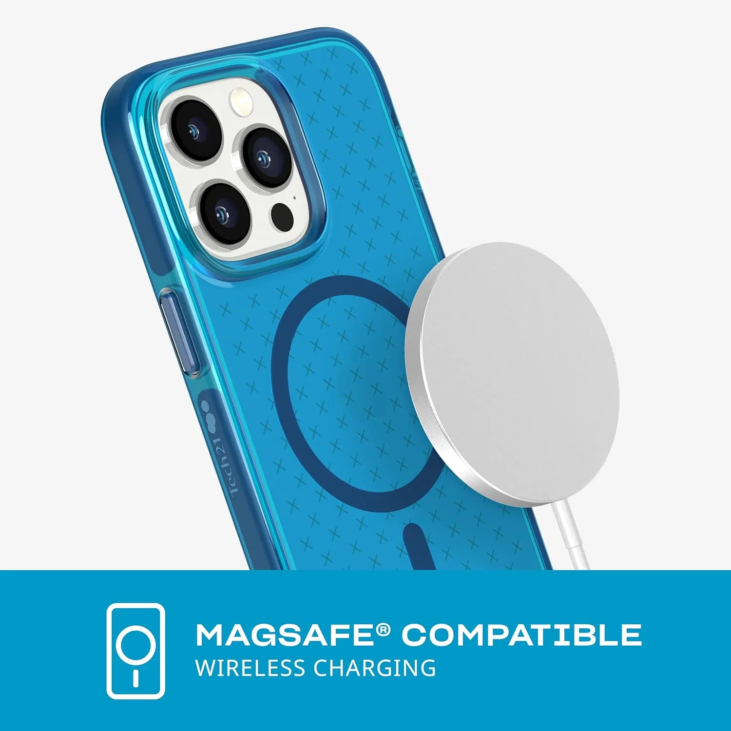 tech21 iPhone 14 Pro Max Evo Check Compatible with MagSafe® – Shock-Absorbing & Slim Protective Phone Case with 16ft FlexShock Multi-Drop Protection & Extra Buttons