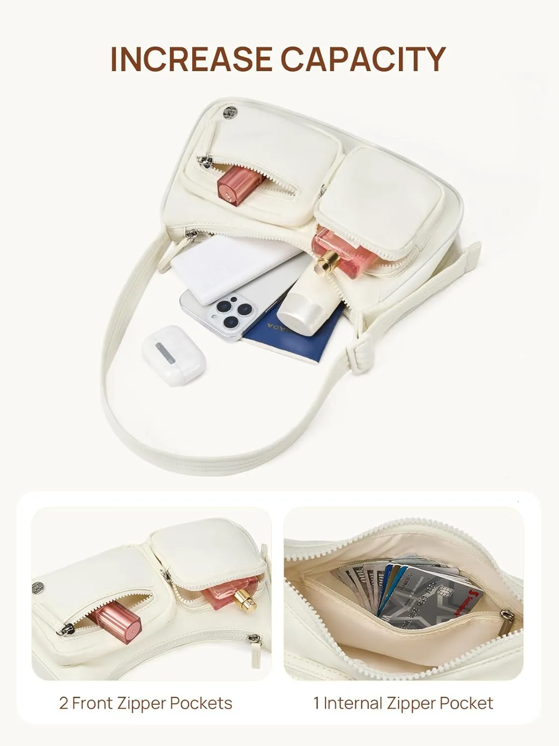 Telena Shoulder Bag Y2K Purse for Women Nylon Crescent Trendy Handbag with Adjustable Strap