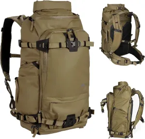 Tenzing 50L Camera Backpack with Rain Cover for Photographers 16 inch Laptop Compartment Waterproof Large Camera Bag for Cameras,Drone,Lenses,Tripod(Brown)