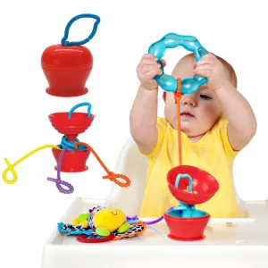 The Baby Suction Cup Toy Holder for High Chair, Stroller and Teething Toys for Babies 6-12 Months. One of Your Baby Must Haves!