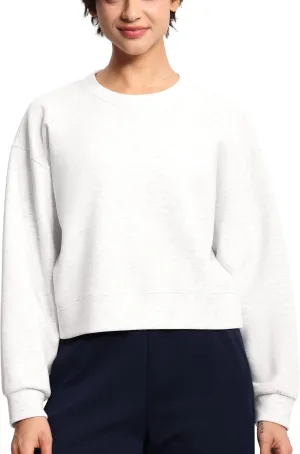 THE GYM PEOPLE Women's Crewneck Cropped Pullover Sweatshirt Cute Basic Long Sleeves Workout Tops