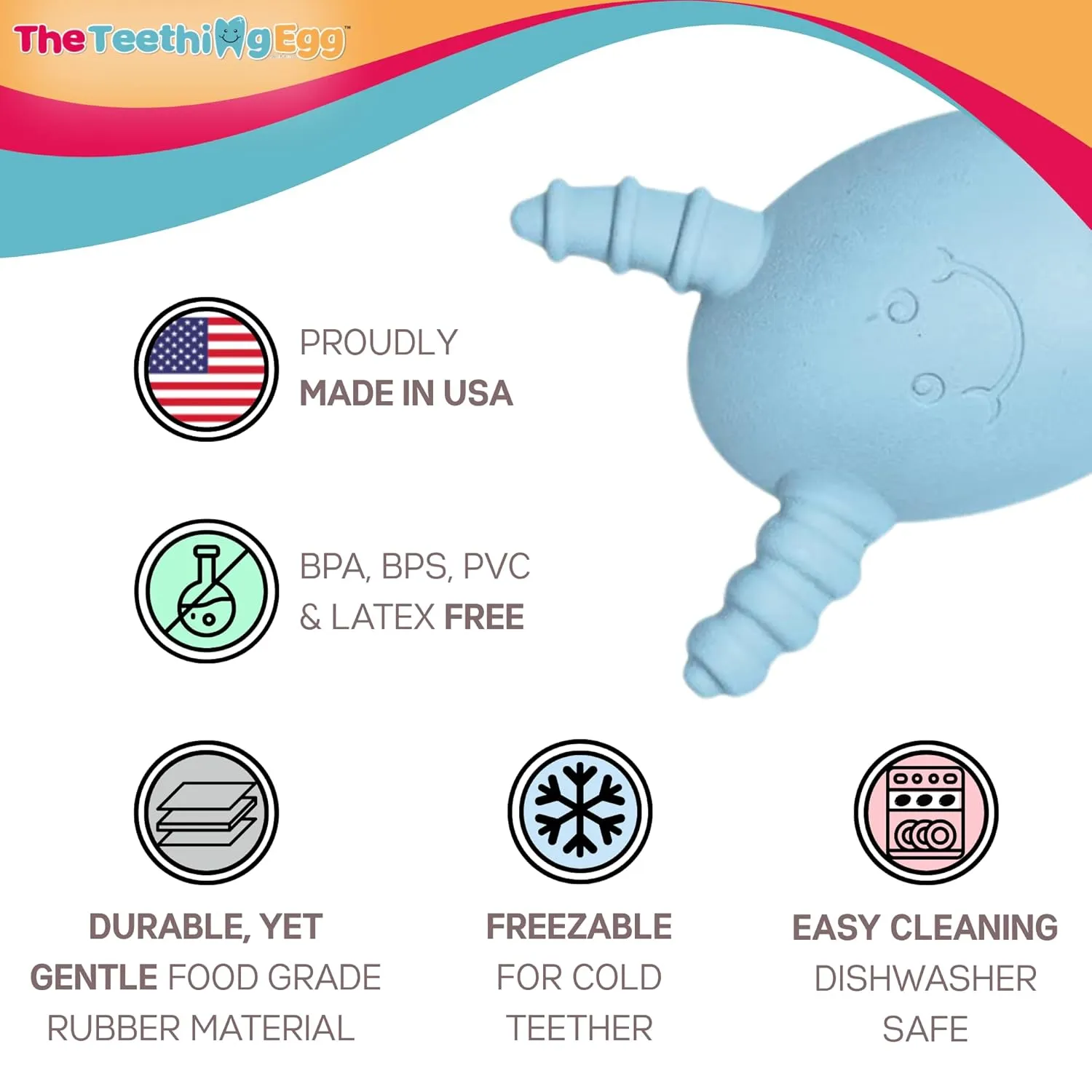 The Official Molar Magician Baby Teether - Freezable Molar Teething Toy for Your Baby and Toddler - Made in The USA by The Teething Egg