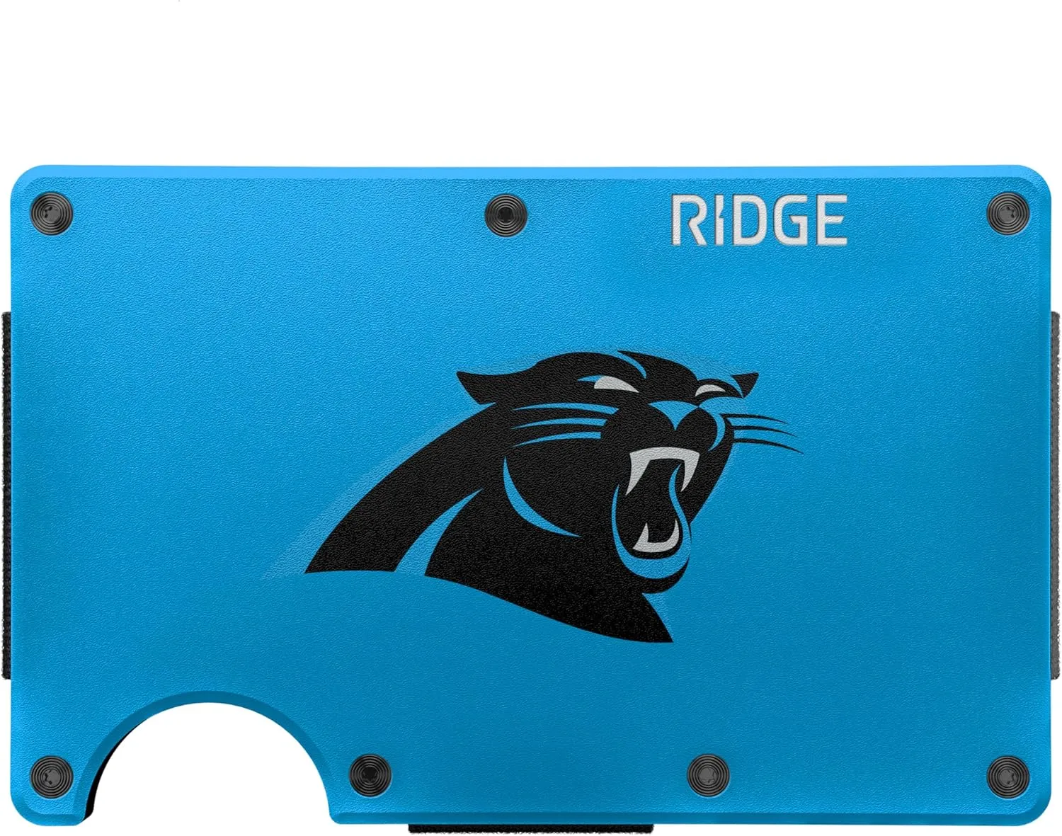 The Ridge NFL Edition, Mens Minimalist Aluminum Metal Wallet - Rfid Blocking, Elastic, Slim Front Pocket Credit Card Holder with Both Cash Strap and an additional Money Clip