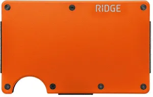 The Ridge Wallets for Men - Slim Minimalist Wallet For Men, Front Pocket, RFID - Card Holder Wallet - Basecamp Orange