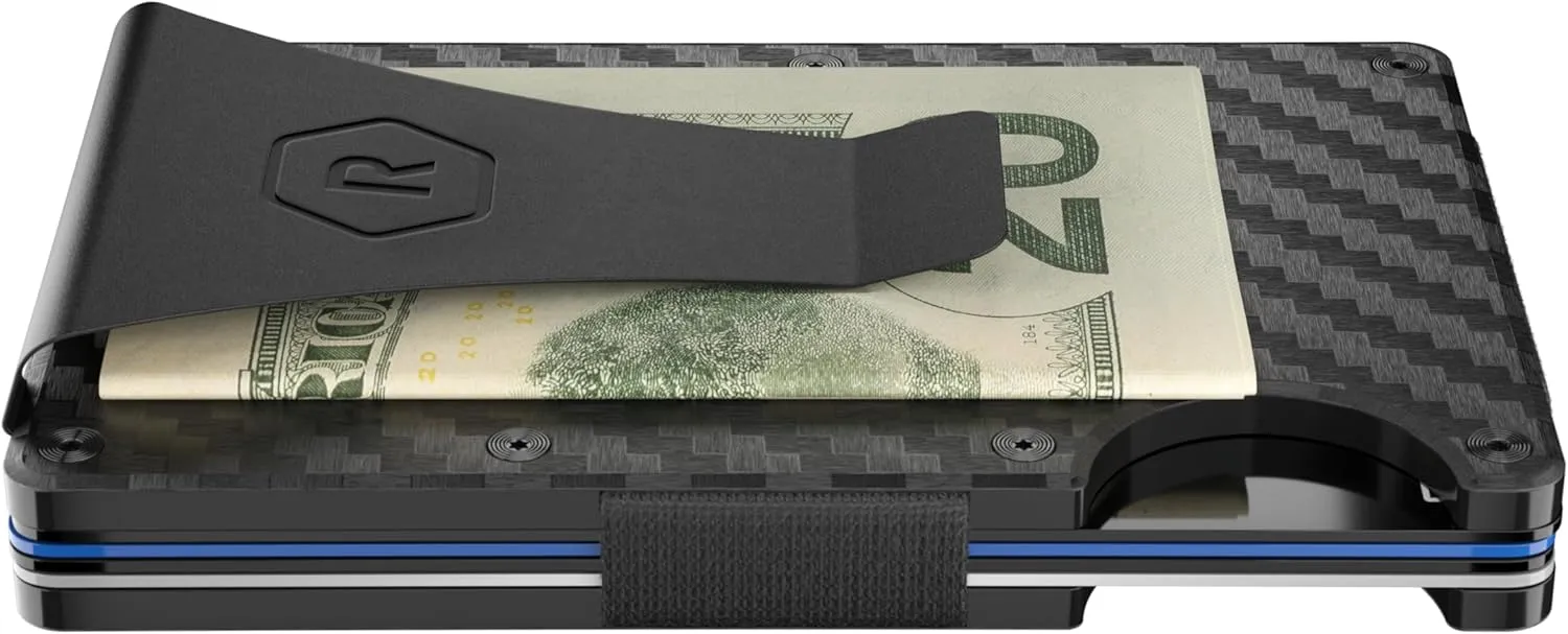 The Ridge Wallets for Men - Slim Minimalist Wallet For Men, Front Pocket, RFID - Card Holder Wallet - Carbon Fiber