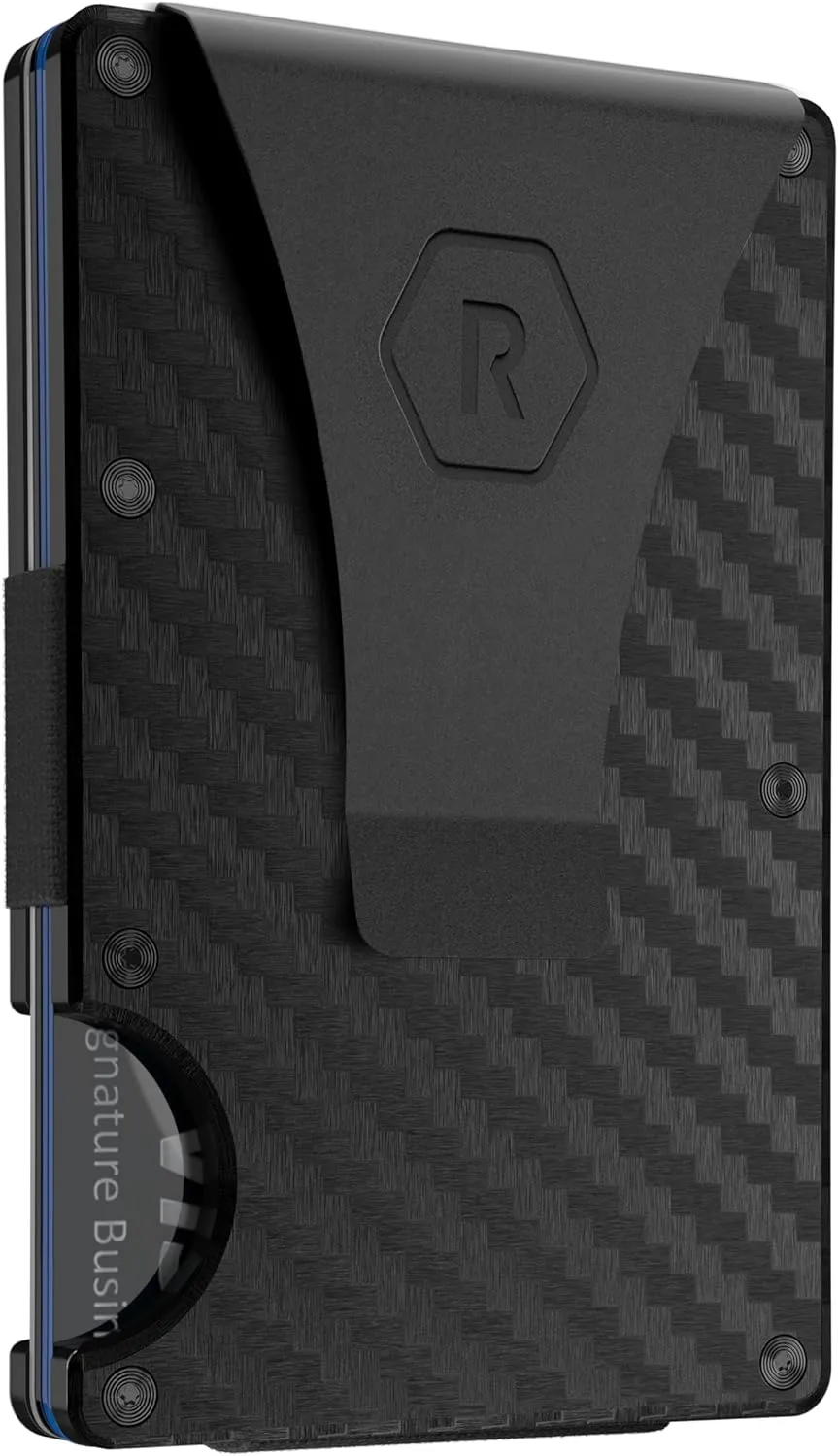 The Ridge Wallets for Men - Slim Minimalist Wallet For Men, Front Pocket, RFID - Card Holder Wallet - Carbon Fiber