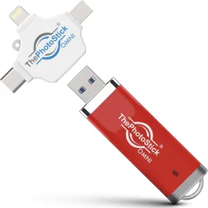 ThePhotoStick® Omni 512GB - Secure Photo & Video Backup and Transfer | Digital File Organization | USB & Multiport Connection for Phones, Tablets and Computers | Portable Memory | External Storage