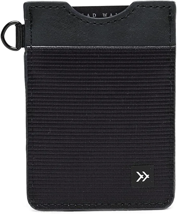 Thread Wallets Ultra Slim Minimalist Card Holder Wallet (Black)