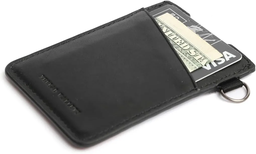 Thread Wallets Ultra Slim Minimalist Card Holder Wallet (Black)