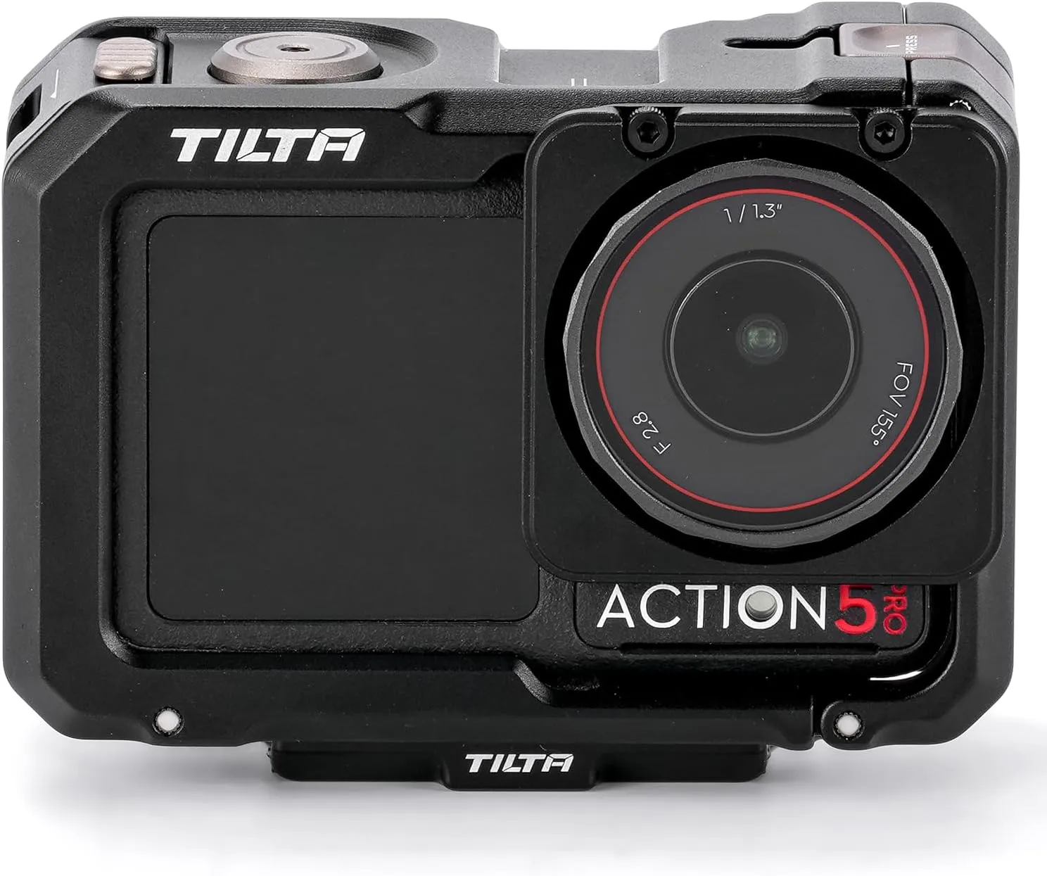Tilta Full Camera Cage Compatible with DJI Osmo Action 3, Action 4 & Action 5 Pro (Black) | Magnesium-Aluminum Frame | Cold Shoe & 1/4"-20 Mounts | Magnetic Filter Support | Shock-Absorbing Pads