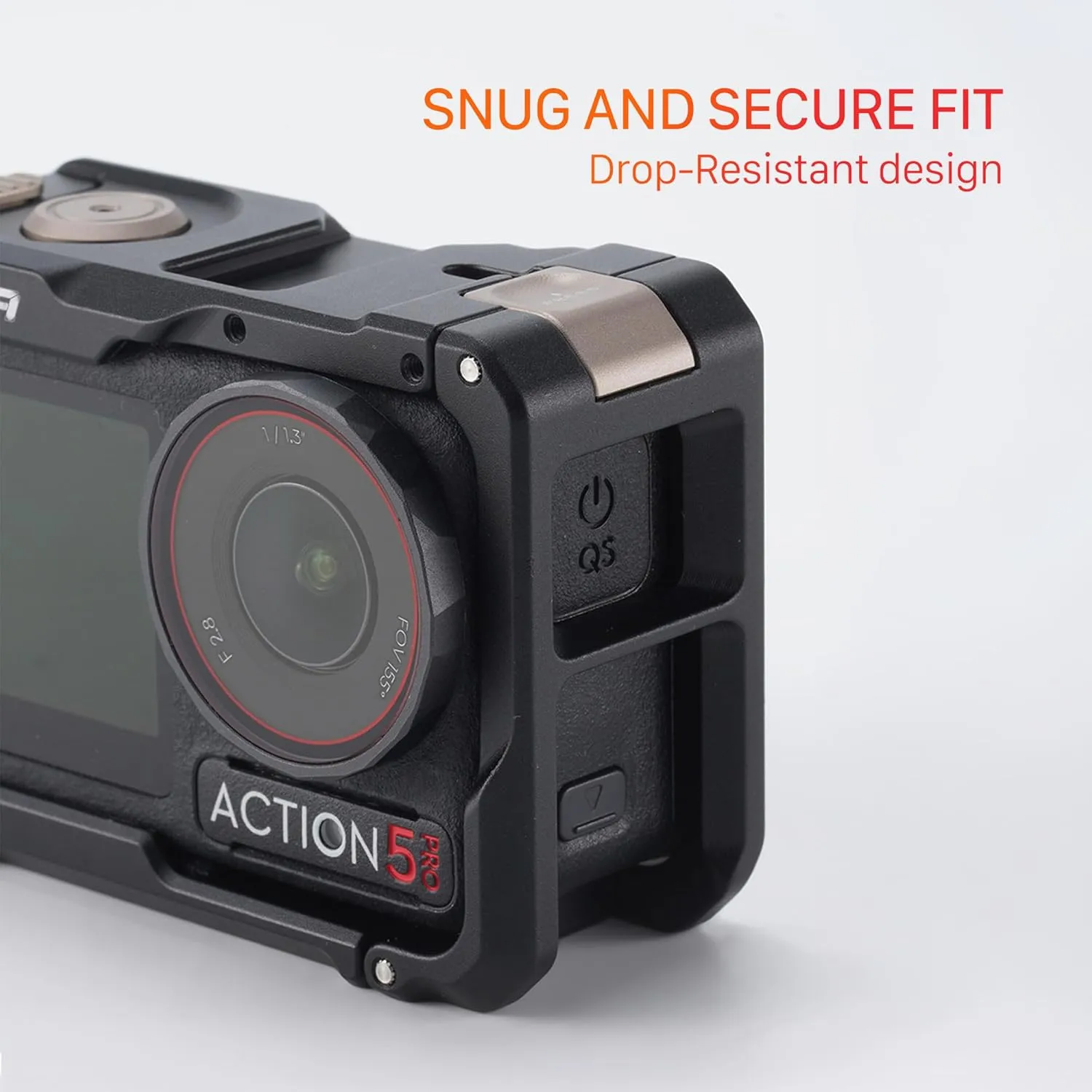 Tilta Full Camera Cage Compatible with DJI Osmo Action 3, Action 4 & Action 5 Pro (Black) | Magnesium-Aluminum Frame | Cold Shoe & 1/4"-20 Mounts | Magnetic Filter Support | Shock-Absorbing Pads