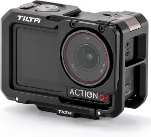 Tilta Full Camera Cage Compatible with DJI Osmo Action 3, Action 4 & Action 5 Pro (Black) | Magnesium-Aluminum Frame | Cold Shoe & 1/4"-20 Mounts | Magnetic Filter Support | Shock-Absorbing Pads